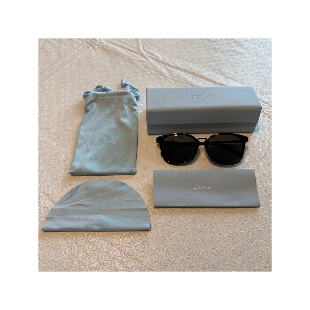 Covry Vega Black Sunglasses with Case and Accessories